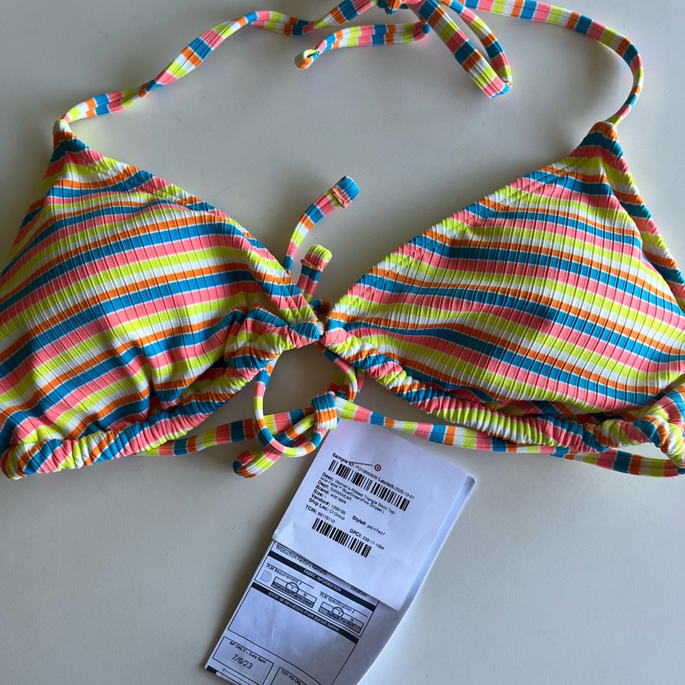 NWT triangle top multi colored striped Wild Fable - Picture 2 of 3